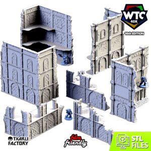 Pack WTC Ruines Anciennes | Terrain Tournoi 28-32mm - terrain Warhammer 40K 28mm imprimé 3D
