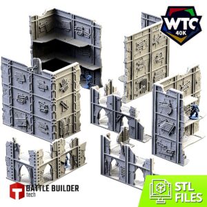 Pack WTC Ruins Apo | Grandes Pièces Tournoi 28-32mm - terrain Warhammer 40K 28mm imprimé 3D
