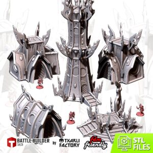 Pack Village Elfes Noirs | Terrain Dark Fantasy 28-32mm - terrain fantasy 28mm imprimé 3D