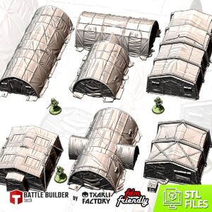 Pack Casernes Militaires | Terrain Sci-Fi 28-32mm - terrain fantasy 28mm imprimé 3D