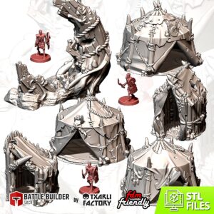 Pack Camp Gobelin | Terrain Fantasy 28-32mm - terrain fantasy 28mm imprimé 3D
