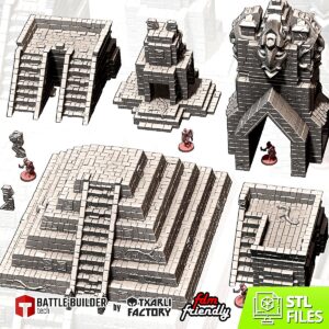 Pack Cité de la Jungle | Terrain Fantasy 28-32mm - terrain fantasy 28mm imprimé 3D