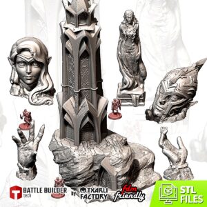 Pack Constructions Elfiques | Décor Fantasy 28-32mm - terrain fantasy 28mm imprimé 3D