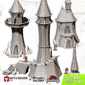 Pack Bâtiments Elfes | Tours & Monolithes 28-32mm - terrain fantasy 28mm imprimé 3D
