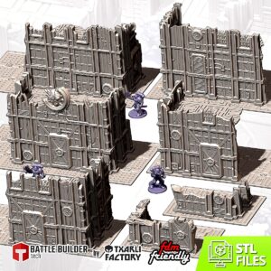 Pack Ruines Industrielles GW | Terrain 40K 28-32mm - terrain Warhammer 40K 28mm imprimé 3D