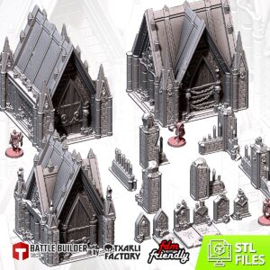 Pack Cimetière Complet | Terrain Horror 28-32mm - terrain fantasy 28mm imprimé 3D