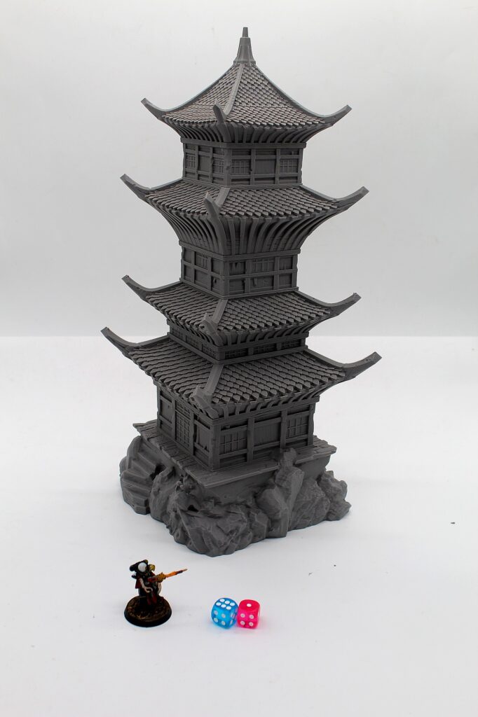 Tour Orientale | Pagode Haute | Pièce Maîtresse 28-32mm - terrain Warhammer 40K 28mm imprimé 3D