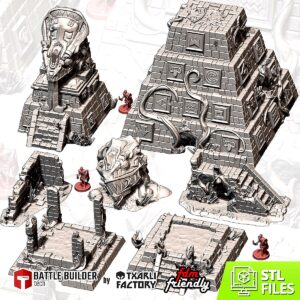 Pack Cité Perdue | Terrain Jungle 28-32mm - terrain fantasy 28mm imprimé 3D