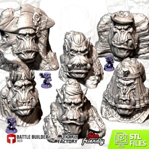 Pack Monuments Orques | Décor Waaagh 28-32mm - terrain Warhammer 40K 28mm imprimé 3D