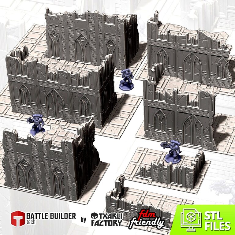 Pack Ruines Classiques GW | Terrain Complet 28-32mm - terrain Warhammer 40K 28mm imprimé 3D