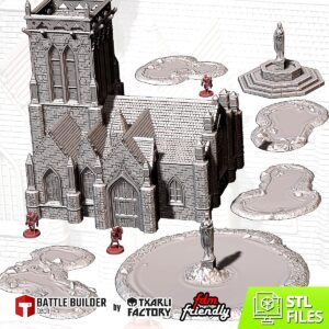 Pack Lieux Sacrés | Fontaines & Abbaye 28-32mm - terrain fantasy 28mm imprimé 3D