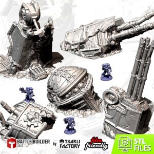 Pack Mega Titan Détruit | Épave Géante 28-32mm - terrain Warhammer 40K 28mm imprimé 3D