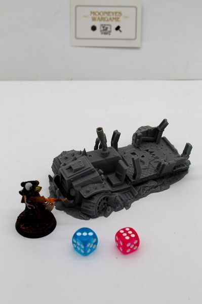 Ork Buggy vue latérale détails mécaniques impression 3D 28mm