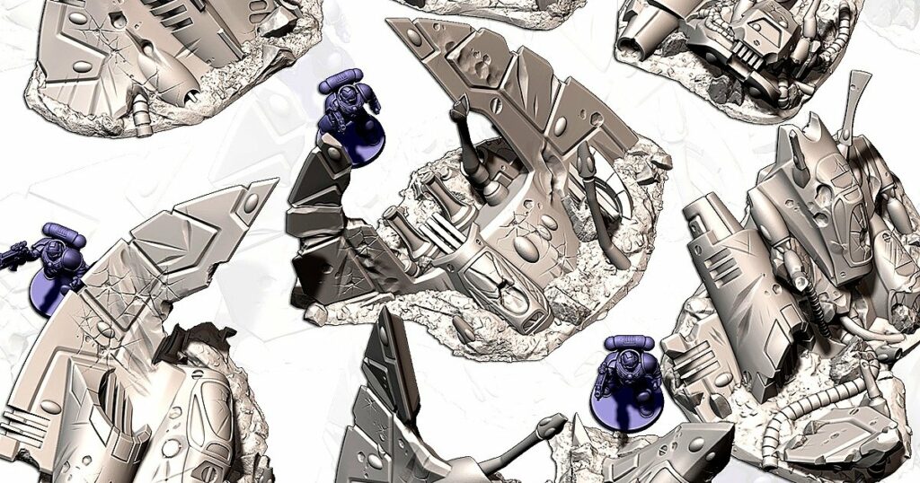 Pack Vaisseaux Xenos - 8 épaves extraterrestres imprimées en 3D pour Warhammer 40K