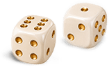 Décors site avec des dés de type wargame