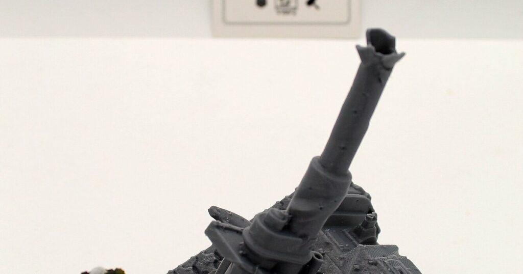 Épave Basilisk Basil Détruit 01 scatter terrain Warhammer 40K impression 3D