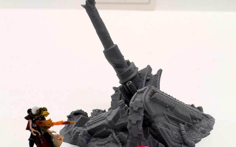 Détail rouille et métal peint sur une épave de char wargame impression 3D