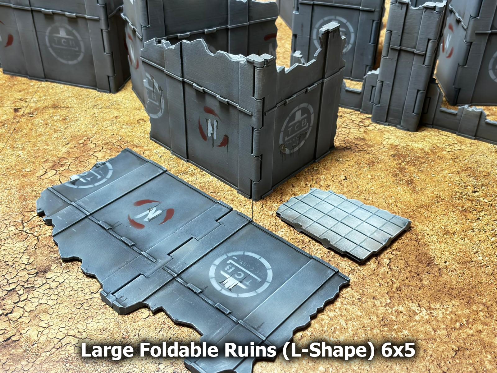 Grande ruine en L 6x5 pouces, décor pliable V11
