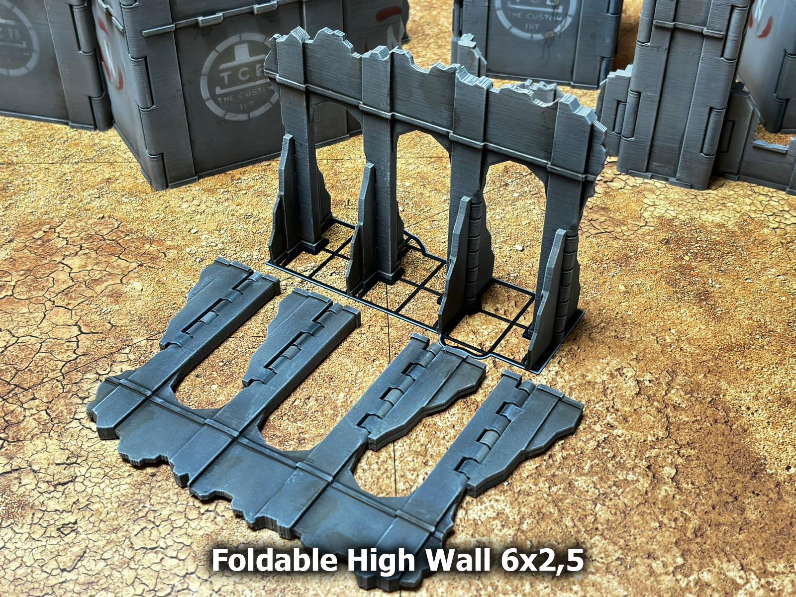 Mur haut pliable 6x2,5 pouces, décor V11